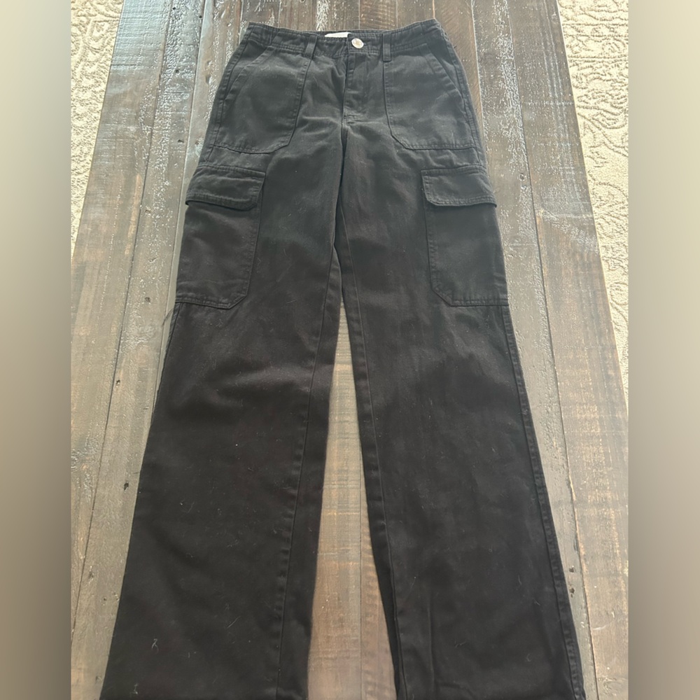 Zara Dark Black Cargo Pants